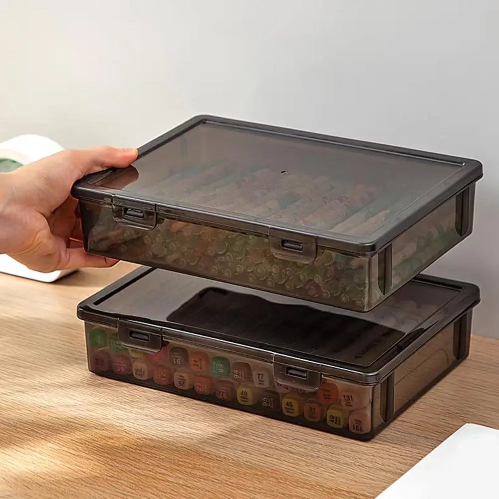High Advanced Black Transparent File Organizer Box A4 Document Storage Box With Buckle Dustproof Desk Stationery Office Supplies