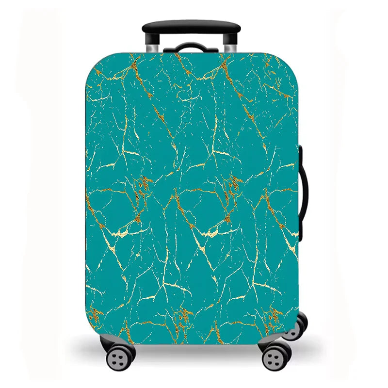 Luggage Cover, Gold Foil Marble Fluid Butterfly Print Stretch Suitcase Protector, Luxury Abstract Design for Travel
