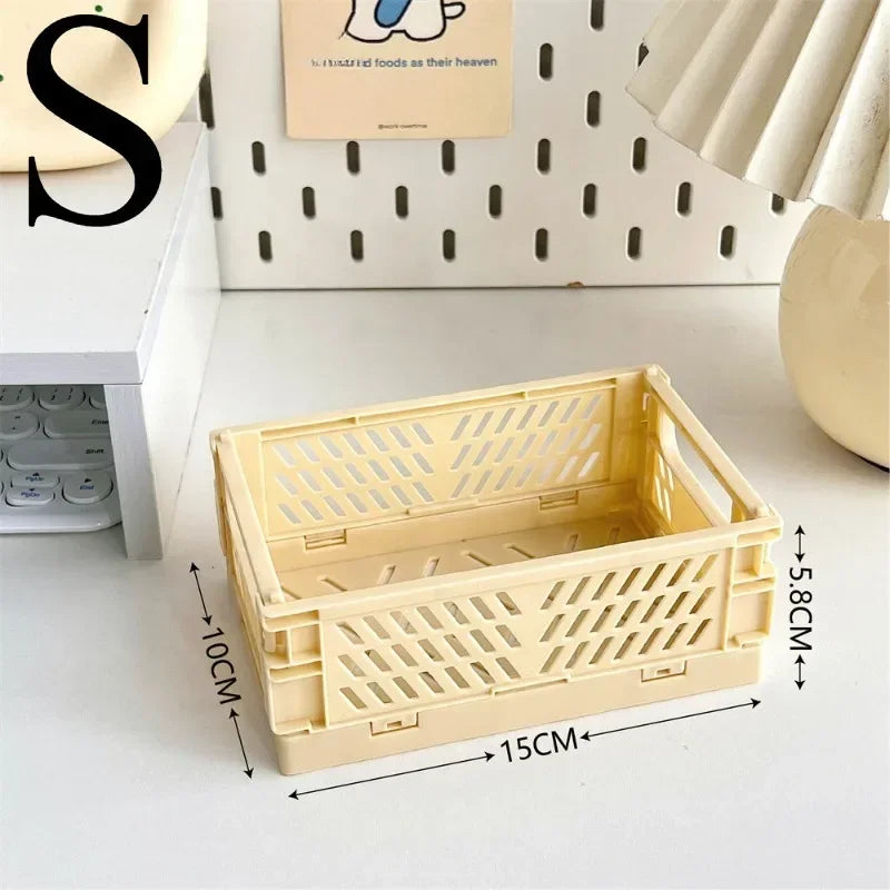 6Color Foldable Storage Baskets Student Desktop Holder Tape Stationery Cosmetic Storage Box Home Office Organizer Container