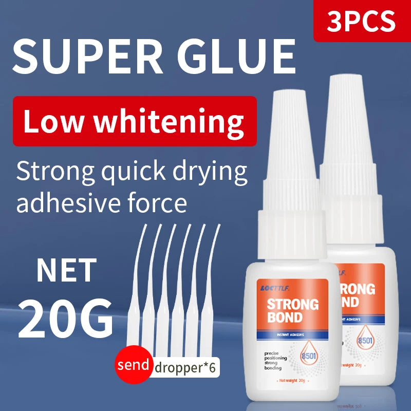 Super-Fast-Drying Adhesive 50g Transparent Water-Resistant and Heat-Resistant Plastic Wood Metal Glass Leather and DIY Projects