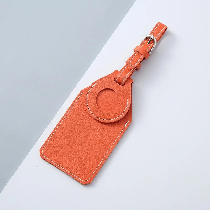 Leather Luggage Tags for AirTag Cases Anti-loss Travel Luggage Tags with Card Holders