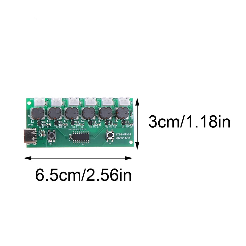 1Set Humidifier Module DIY Kit Nebulizing Control Board Ultrasonic Nebulizer Mist Driver Circuit Board Type-C Interface 6 Nozzle