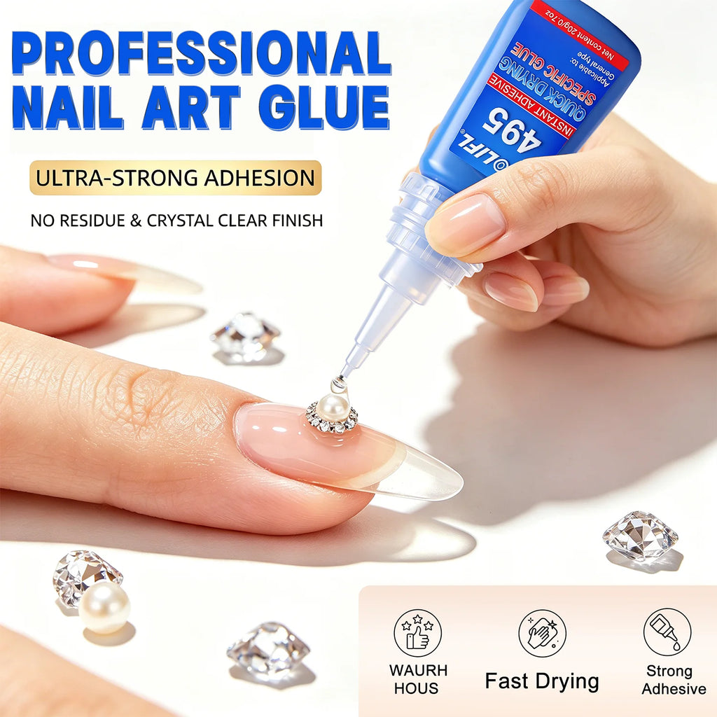 LOOLIFL nail super glue extra strong Fast Drying Nail Rhinestone Glue Nail Glue 3D Shaping DIY Decoration Gem Glue Nail Supplies