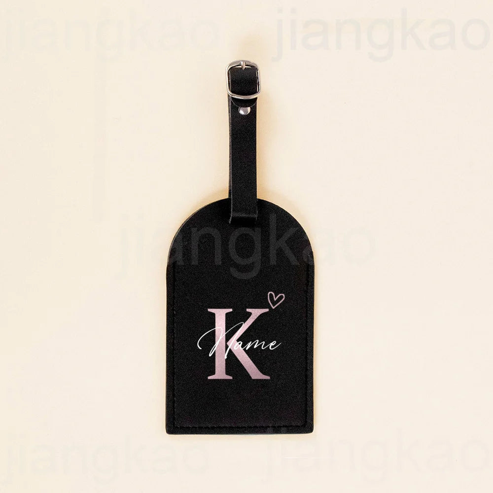 Personalized Letter with Name Monogram Luggage Tags Leather for Suitcase Baggage Handbag Tag Custom Travel Bag Label Best Gift