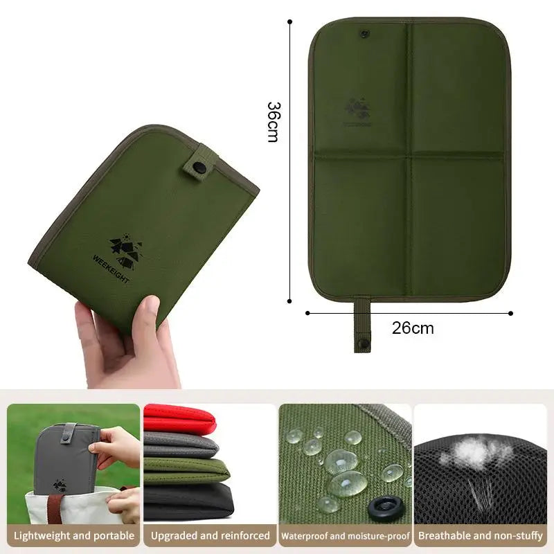 Foldable Waterproof Beach Cushion 600D Oxford Cloth Lightweight Outdoor Sitting Pad for Camping Hiking Picnic Travel