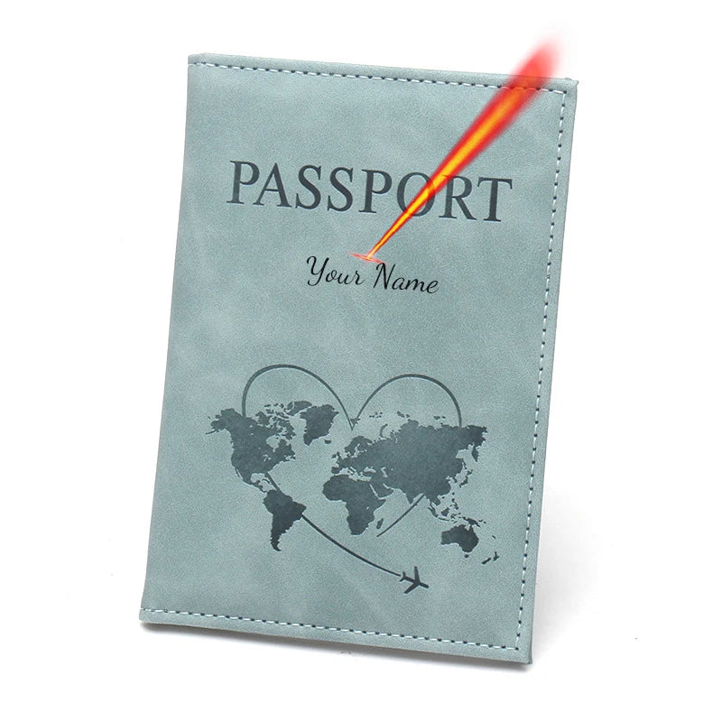 Lovely Map Passport Cover Fashion Travel Wallet  Document Orginizer Passeport Personnalisé Name on Passport Protective