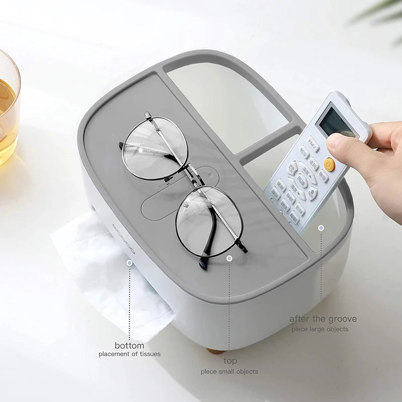 Household Napkin Tissue Box, Multifunctional Storage, Remote Control Holder, Sundries Boxes for Living Room, Bathroom, Bedroom