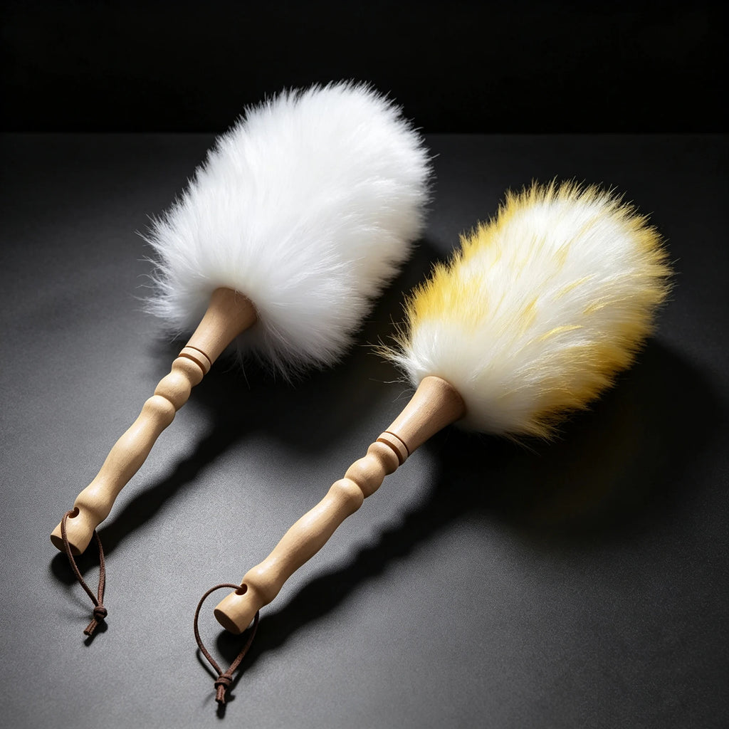 Car Duster Wool Dust Mop with Wooden Handle, Soft Anti-Scratch Detailing Brush for Car Interior Exterior Dust Removal