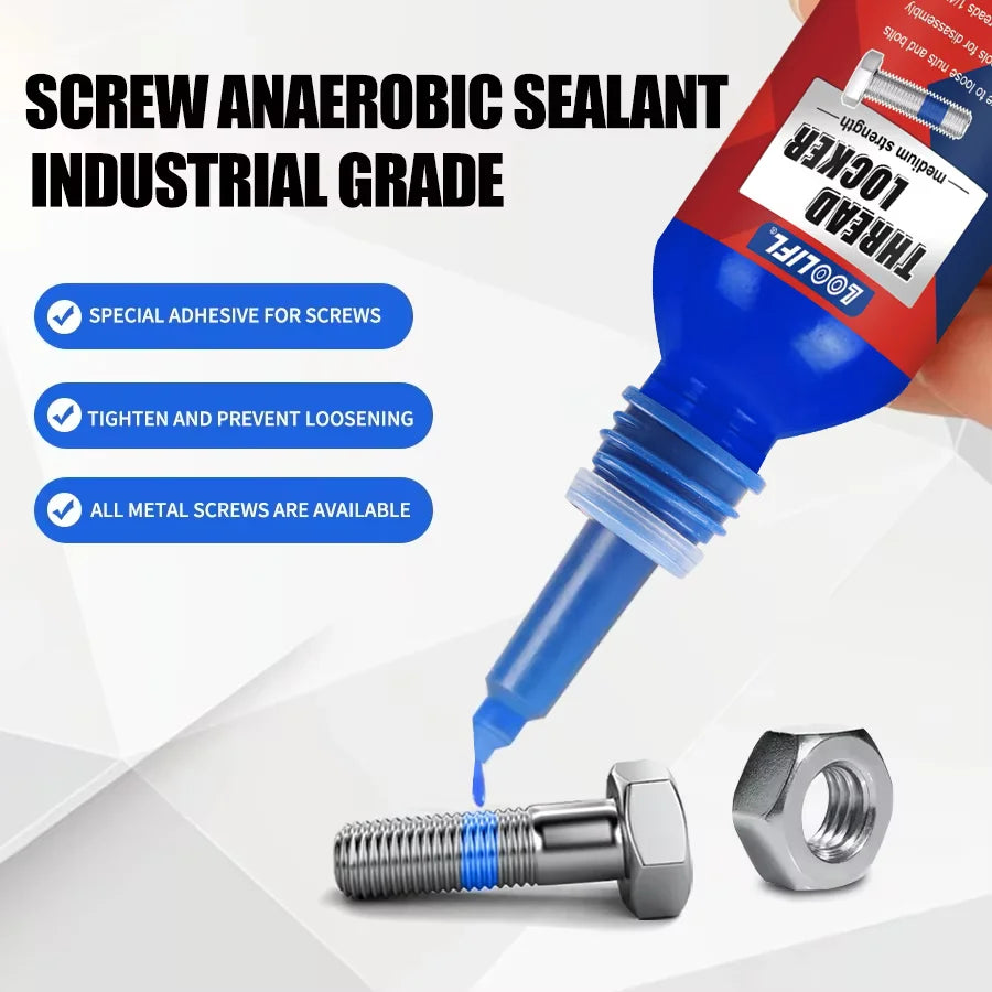 243 Blue Thread Locker Anaerobic Adhesive Removable Anti Vibration Screw Lock Glue for Motorcycle Bicycle Auto Metal Fastener