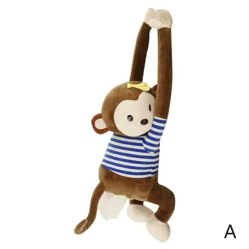 Lovely Monkey Short Plush Tissue Box Holder Paper Napkin Case Cartoon Paper Box Car Interior Car Home Office