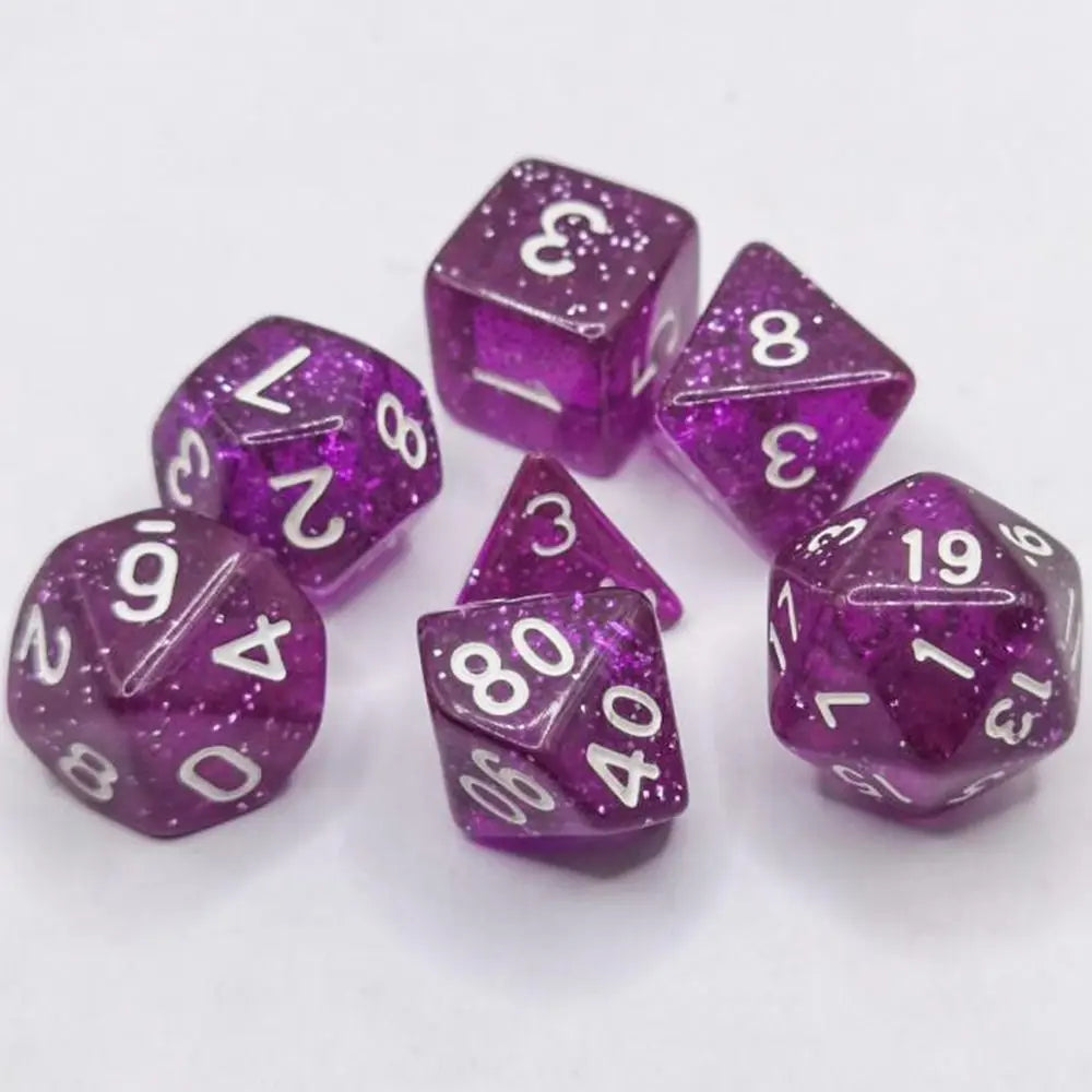 7Pcs Digital Dice Set Double Colors Acrylic Table Game Opaque Polyhedral Dices for DND Dice Tabletop Role-Playing Game Dice Gift