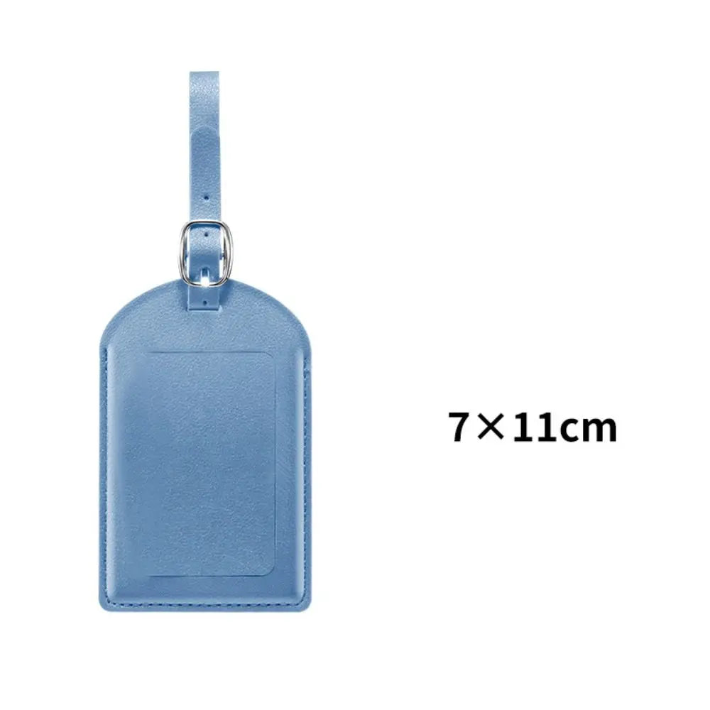 High Quality PU Leather Luggage Tags Anti Loss Durable Suitcase Address Label Creative Baggage Boarding Bag Tag Women