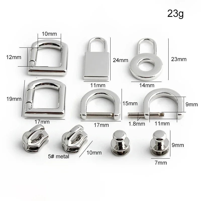 Fashion Metal Bag Locks Clasp Bag Lcok Set For Handbags Purse Tote Closures Snap Clasps DIY Craft Hardware Case Bag Accessories