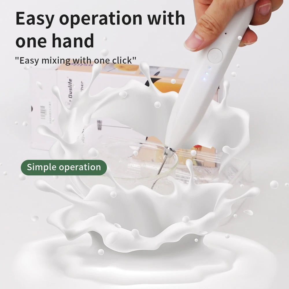 1 PCS Electric Egg Beater 3 Speeds Milk Frother Portable USB Mixer Hand Held Coffee Whisk Household Kitchen Gadgets Foamer
