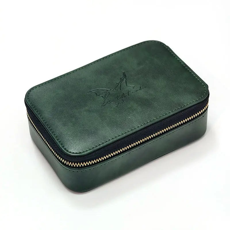 Bat Audio PU Leather Earphone Storage Bag, High-End Case with Inner Tray, HiFi Anti-Crush Box