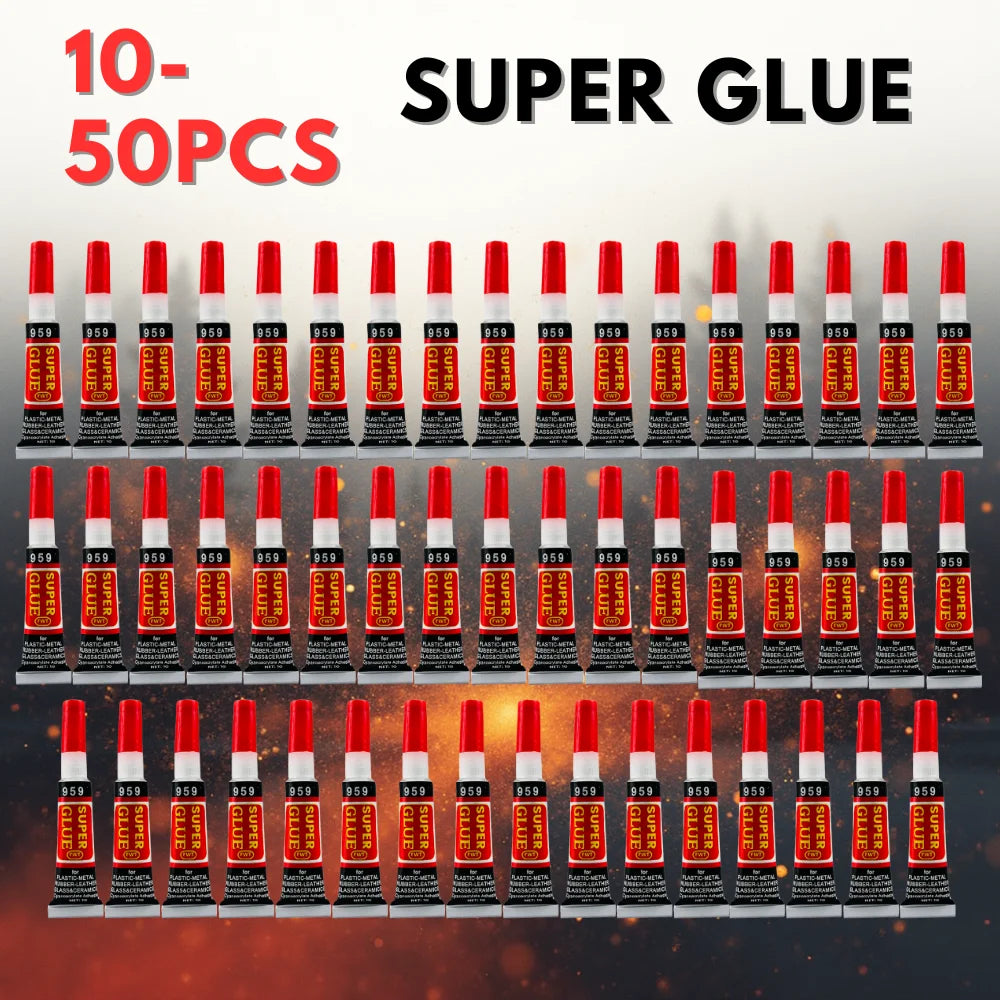 10-50 Liquid Super Glue Wood Rubber Metal Glass Cyanoacrylate Adhesive Stationery Store 502 Instant Strong Bond Leather