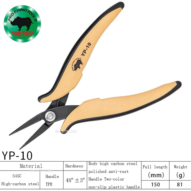 Japan's RHINO YP-10 Needle-Nose Pliers 6 Inch Hand-Beaded Jewelry With Toothed Fine Needle Mouth Precision Pliers