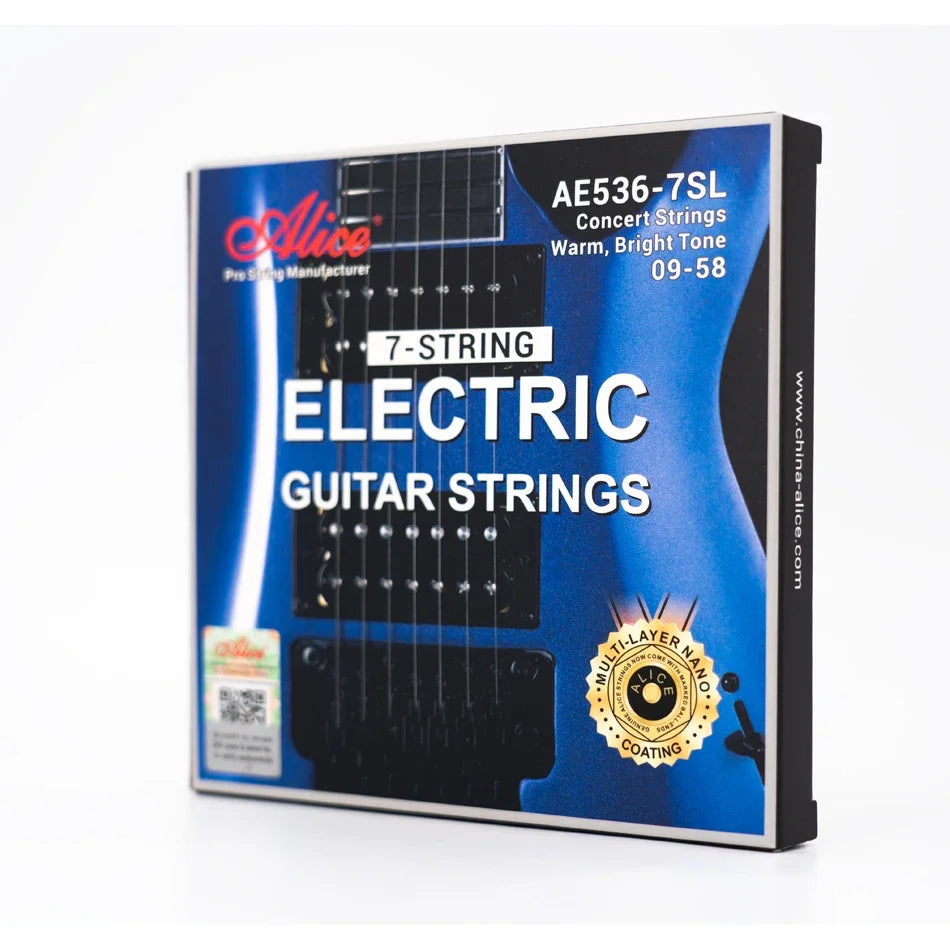 Alice 7-String Electric Guitar Strings Set from E-1st to B-7th Super Light 09-58 Guitar Accessory