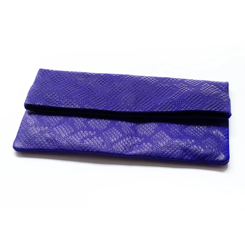 Sheepskin Snakeskin grain clutch bag Women's soft leather clutch  Mobile phone bag Large capacity envelope casual wholesale
