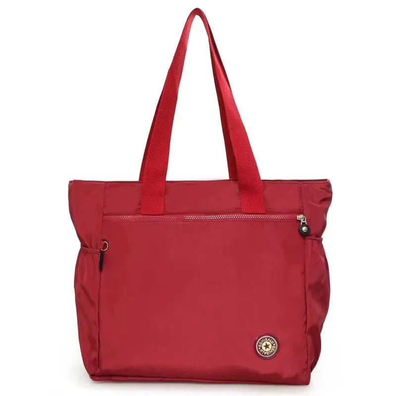 Super Big Bag ! Solid Color Women Tote Bag Fashion Large Capacity Handbag Shoulder Bag Nylon Ladies Purse Pouch Shopping Bag
