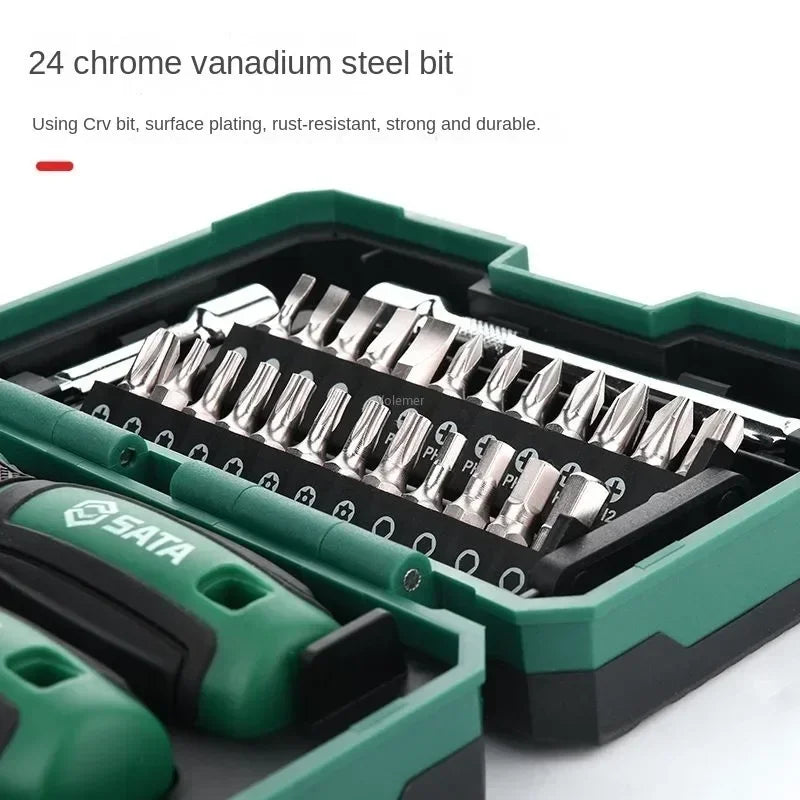 SATA Ratchet Wrench and Screwdriver Multi Kit 6.3mm  DIY Household Repair Tools Magnetic Screw Driver Bits Set Hand Tools