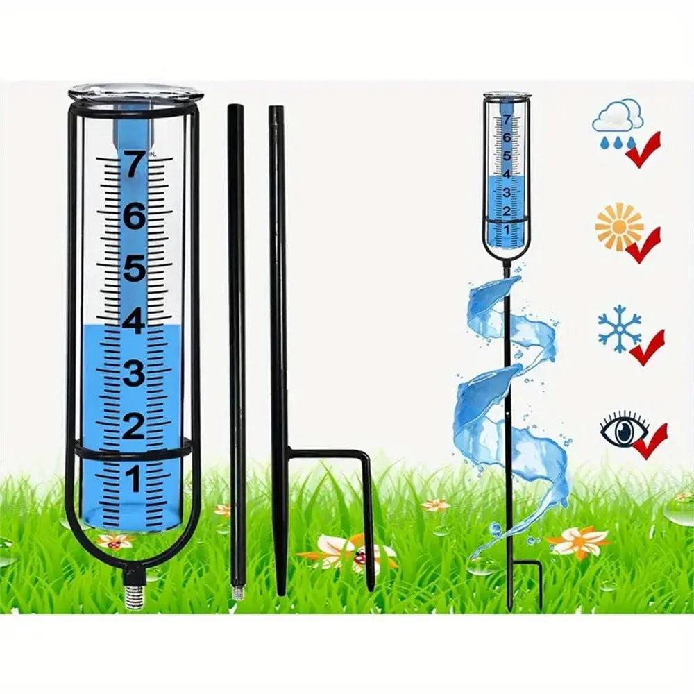 Outdoor Garden Rain Gauge Freeze Proof rain Gauge Outdoor Best Rated For Garden Deck Lawn with Large Numbers Adjustable Height