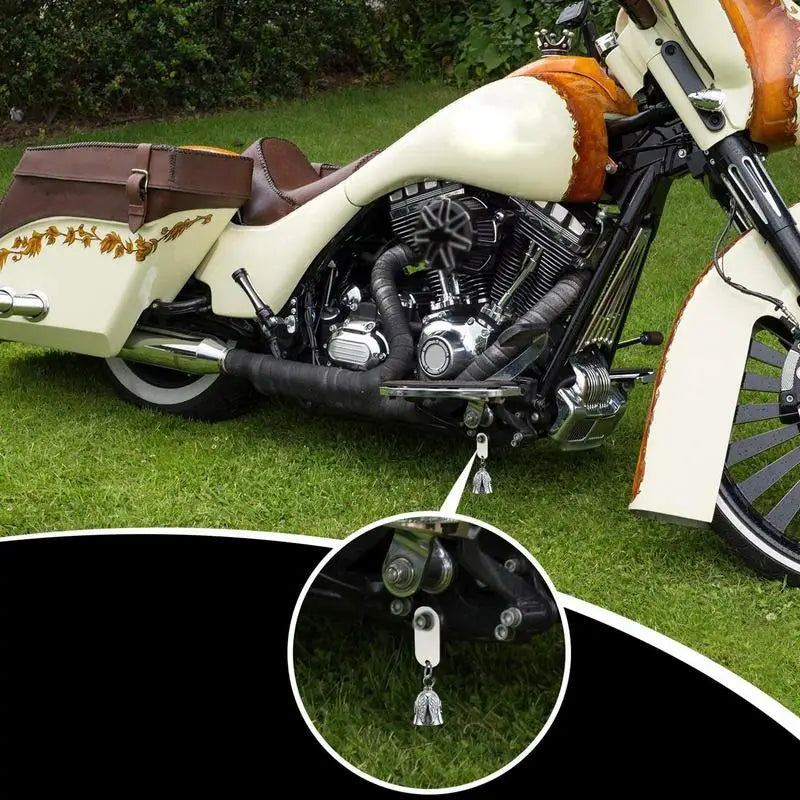 Guardians Angel Ride Cycling Motorcycle Bell Keychain Titanium Steel Retro Lucky Exorcist Bell Motorcycle Hanging Riding Bell