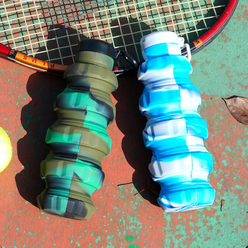 New Portable Silicone Water Bottle Retractable Folding Coffee Bottle Cups E Outdoor Travel Tools Collapsible Sport Bottles