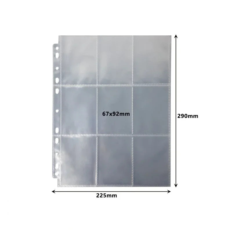 A4 Size 9 Pocket Trading Gaming Card Sleeves Double Side Storage Album Binder Pages Card Collection Holders Idol Photo Albums