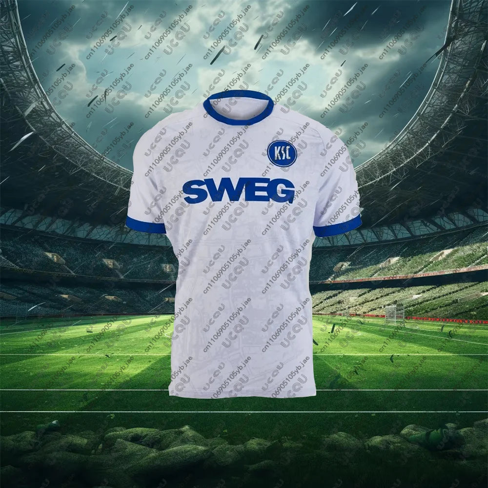 2025-26 Mens Kids Boys Germany Male Breathable Football Jersey Home Soccer Game Sport Karlsruher S-SC-C Away Quick-drying Top