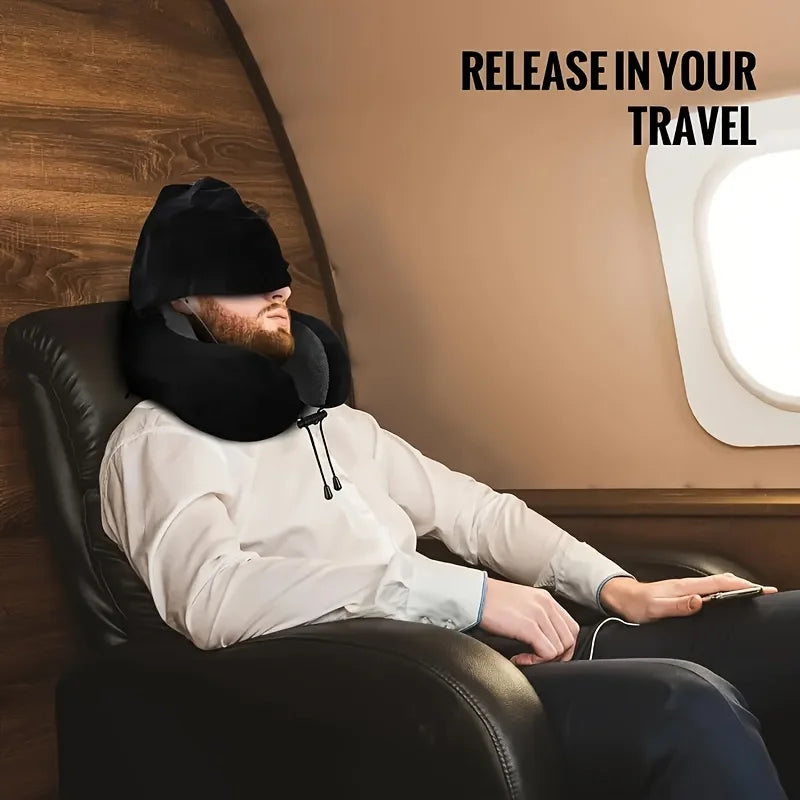 Memory Foam U-shaped Neck Pillow Neck Cushion Soft Neckrest Pad Portable Travel Pillow Cervical Healthcare Massage Neck Pillow