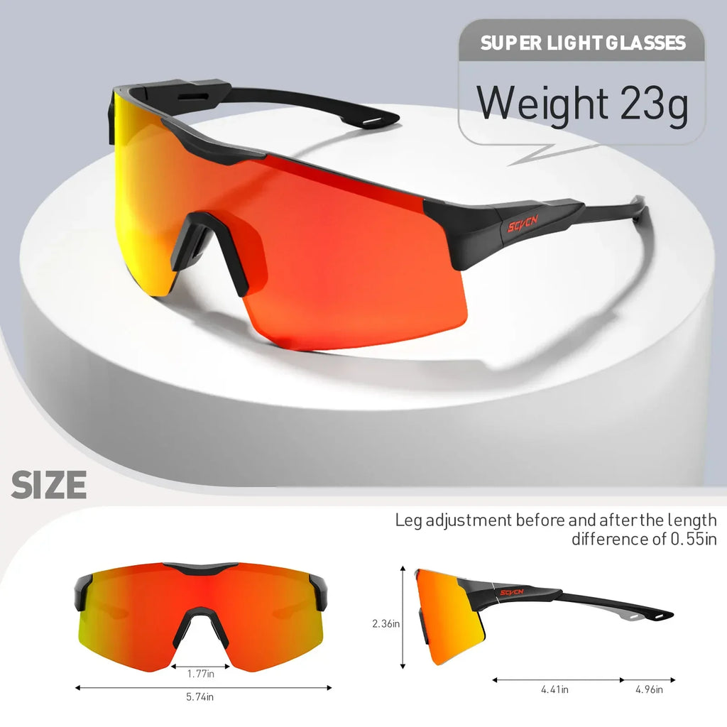 SCVCN Sports Sunglasses Cycling Glasses MTB Riding Speed Skating UV400 Fishing Goggles Man Woman Bike Bicycle Hiking Eyewear