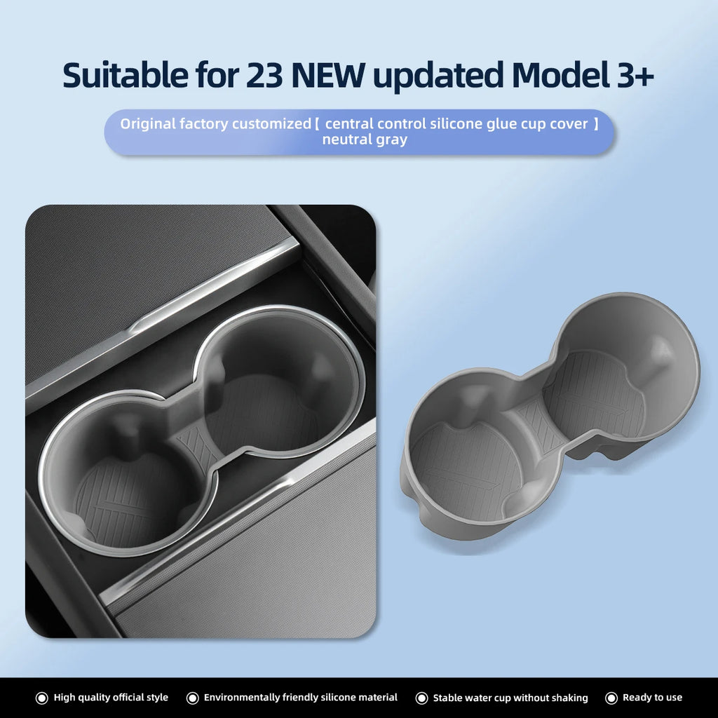 LUCKEASY for Tesla Model 3 Highland 2024-2026 Central Console Water Cup Holder Interior Accessories Drinks Holder Storage Case