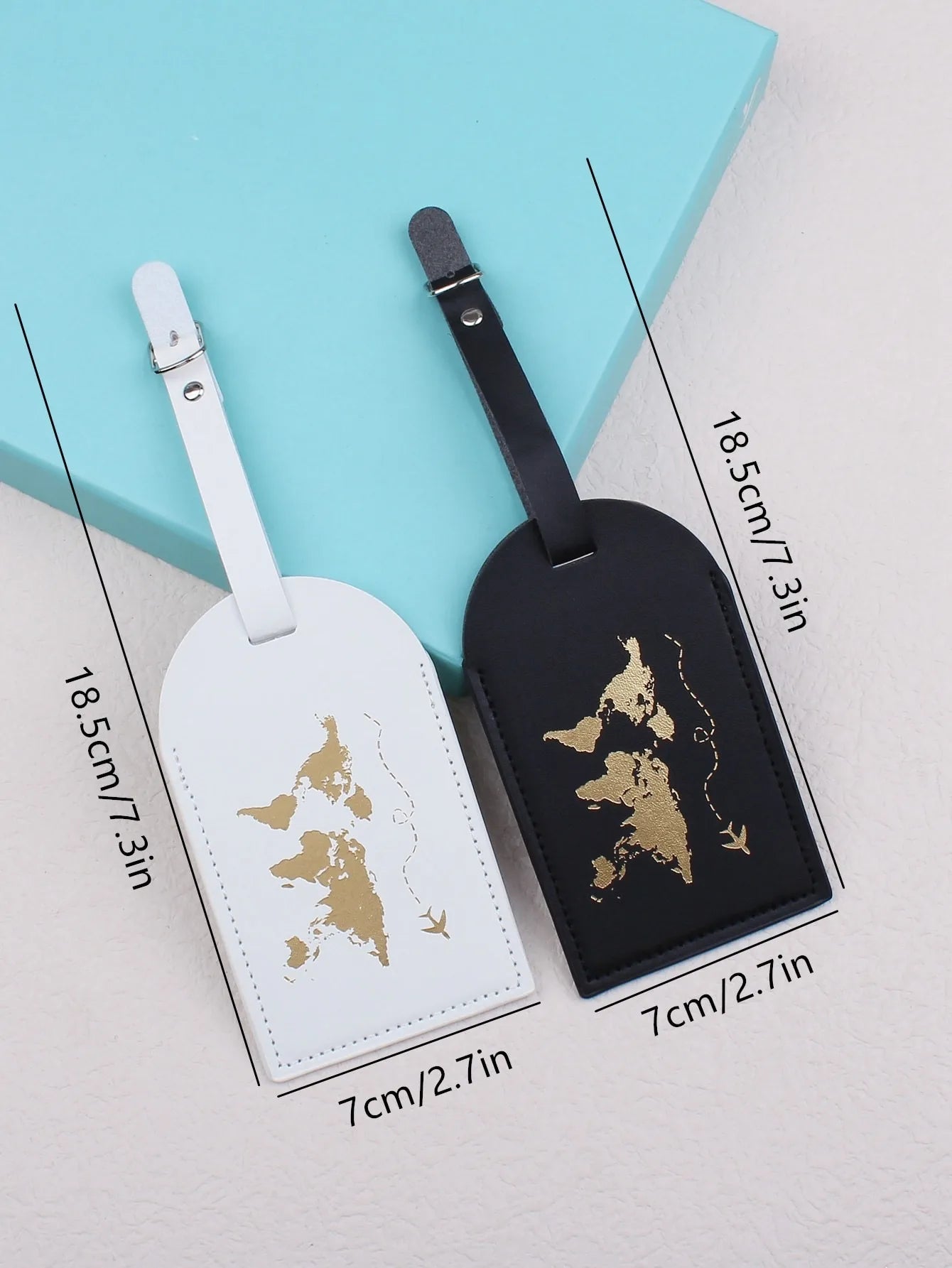2PCS Map Luggage Tag Hanging Tag With Name ID Cards Anti-lost Lightweight Travel Accessories For Flight for Lovers Gifts