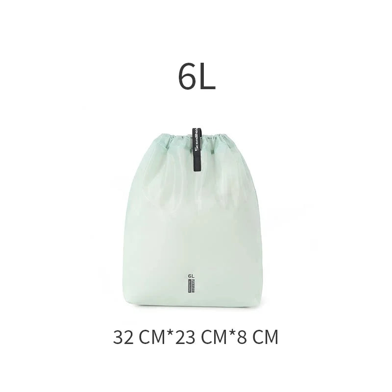 15D Nylon Waterproof Travel Bag IPX5 Ultra-light Dry Bag Drawstring Pouch Zipper Storage Case for Swimming Fitness Outdoor Sport