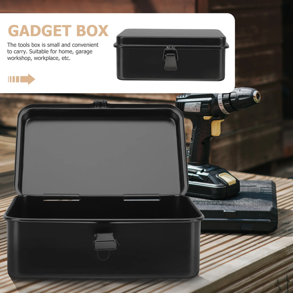 Portable Metal Tool Box ganizer Small Rust Resistant Storage Container Car Garage Workshop Toolbox Mini Trunk Storage