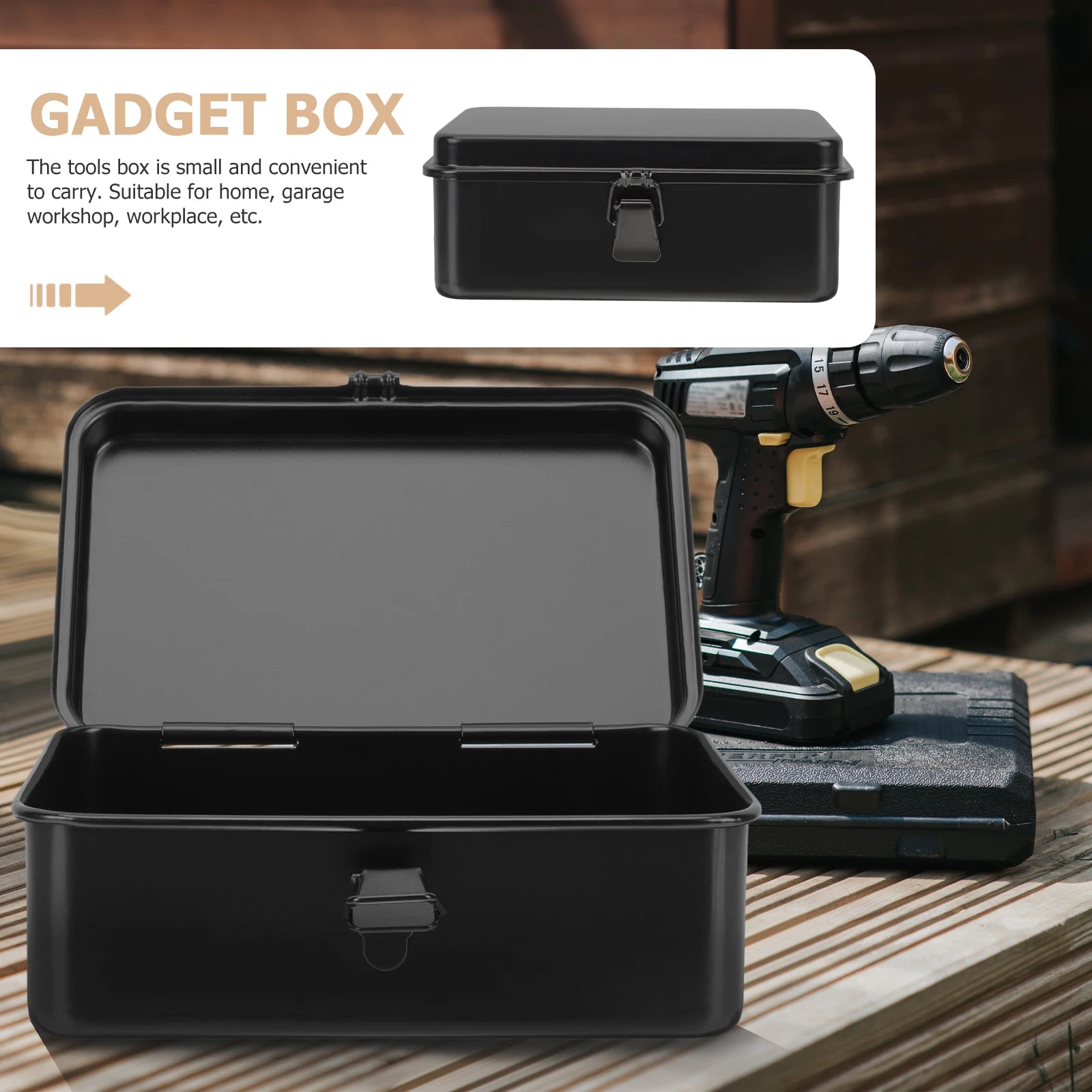 Portable Metal Tool Box ganizer Small Rust Resistant Storage Container Car Garage Workshop Toolbox Mini Trunk Storage