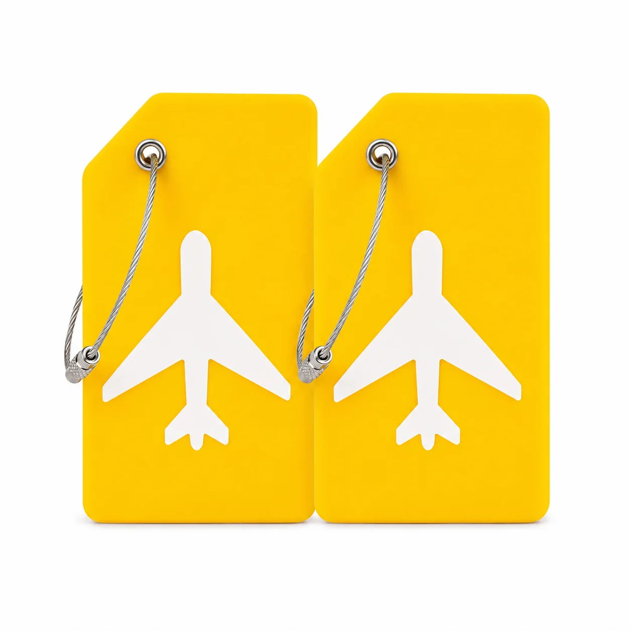 2/5PCS Silicone Travel Luggage Tag Airplane Design Suitcase Bag Identifier Bright Color with Steel Wire Loop Name Card Daily Use
