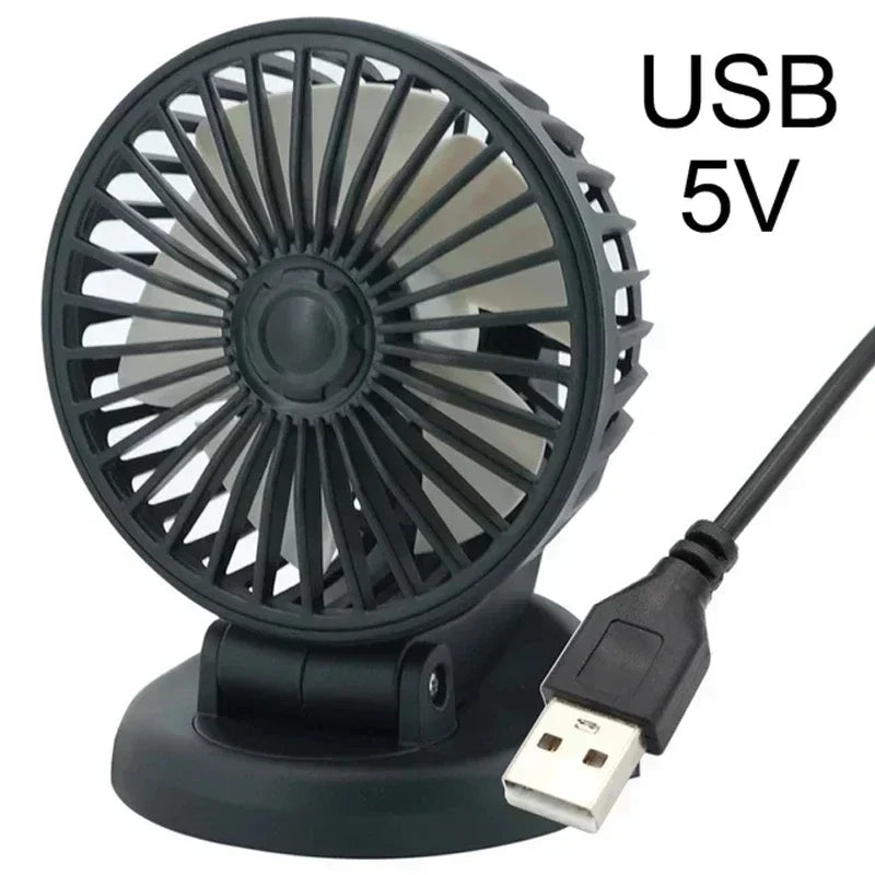 Automotive Fan Car Fan 5/24v 360° Adjustable 1/3 Head Air Fan Low Noise Multifunctional Temporary Parking Card Auto Vehicles Fan