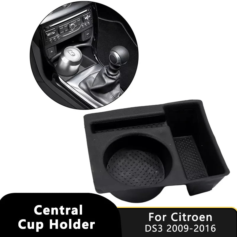 3In 1 Car Drinks Cup Holder For Citroen C3 DS3 2009-2016 Center Console Ashtray Beverage Stand Storage Tray Interior Accessories
