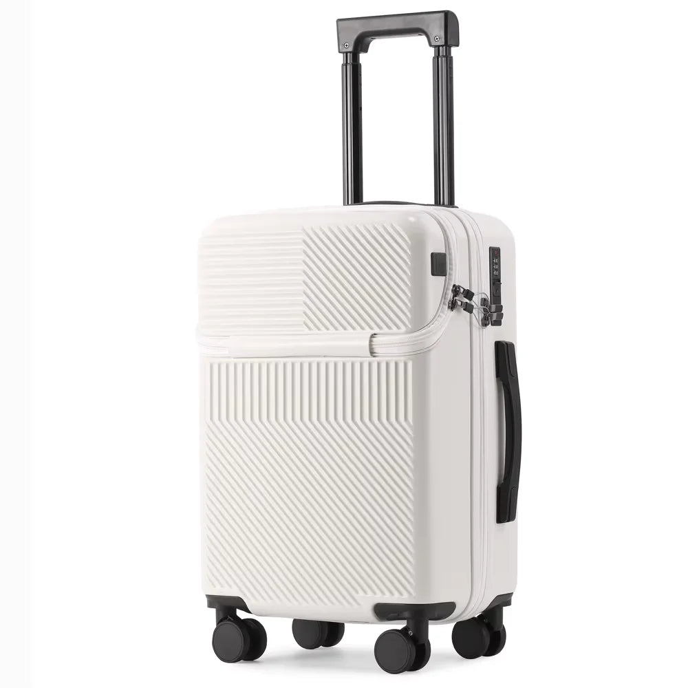 Bunnyfly Stylish Business Suitcase Luggage 20-inch Compact Lightweight Carry-on with Cup Holder for Travel