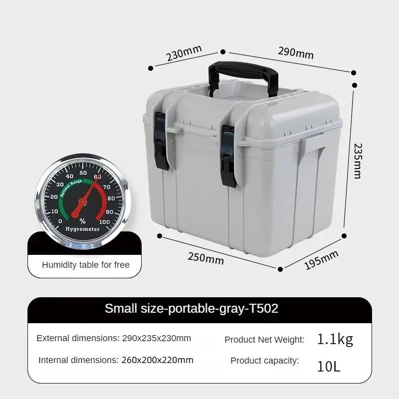 290x235x230mm Toolbox Multifunctional Moisture-proof Camera Protection Storage Box Photography Equipment Drying Hard Case 10L