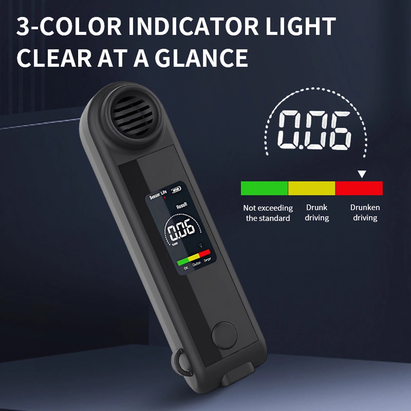 LCD Digital Display Portable Breathalyzer Breath Alcohol Tester Accuracy Breathalyzer Diagnostic Tool for Personal & Home Party