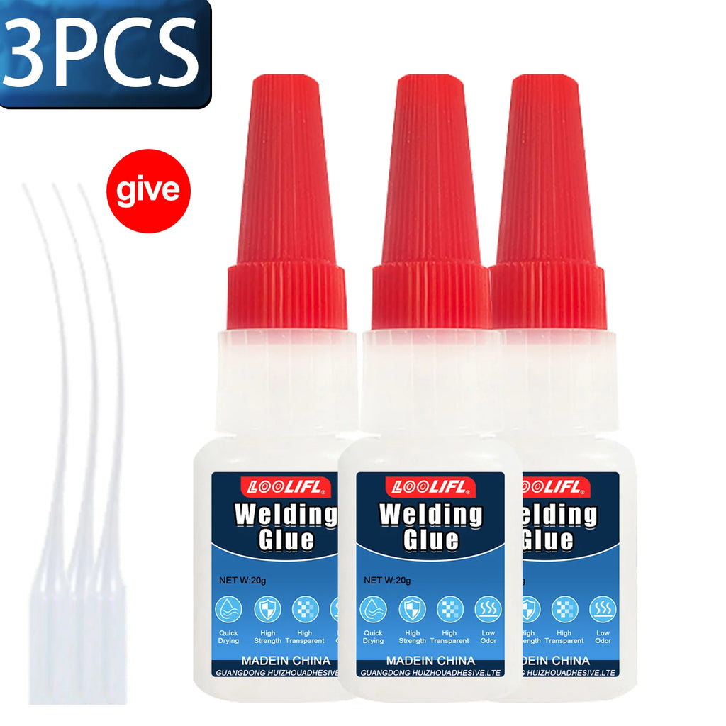 Universal Super Glue Extra Strong Adhesive Quick Drying Cyanoacrylate for Metal Plastic Wood Bonding Ceramic Liquid Glue Tool