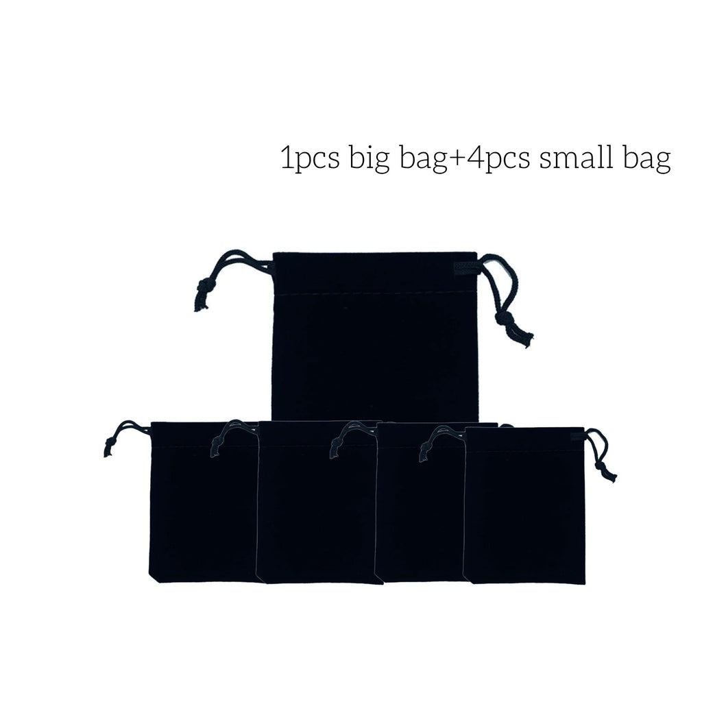 5 PCS Dice Bag pouch  Flannelette Small Big Black Drawstring Dice Bag For Collecting DND Dice