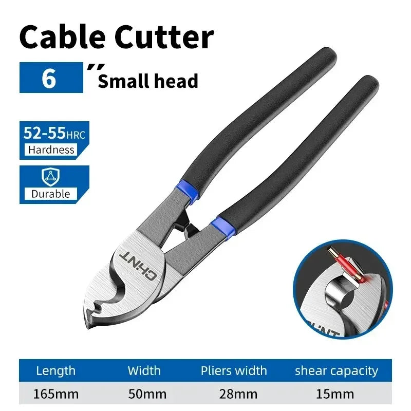 Insulated Cable Cutter Wire Stripper Electrician Shears Pliers Scissors Cutting Tools Manual 6/8/10 Inch Stranding Pliers