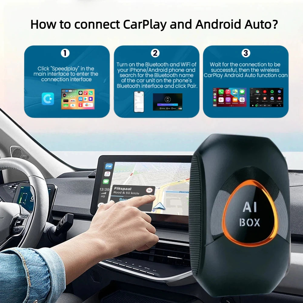 Android 15 Carplay AI Box Wireless Carplay Android Auto Support Netflix Youtube For VW Toyota Mazda Hyundai Ford Haval GMC Audi