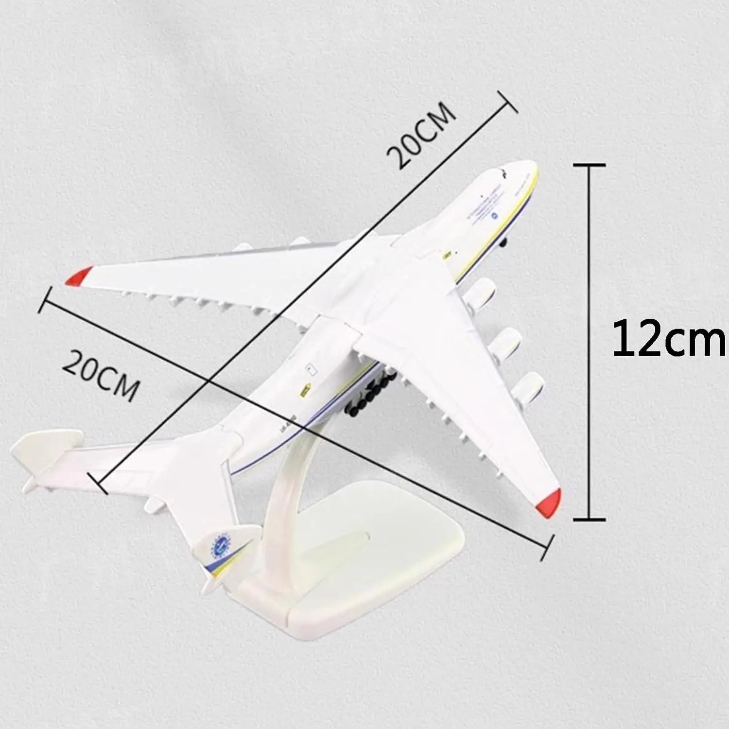 Ukrainian Painted Antonov AN225 1/400 20cm Large Transport Aircraft Alloy + ABS Simulation Airplane Model