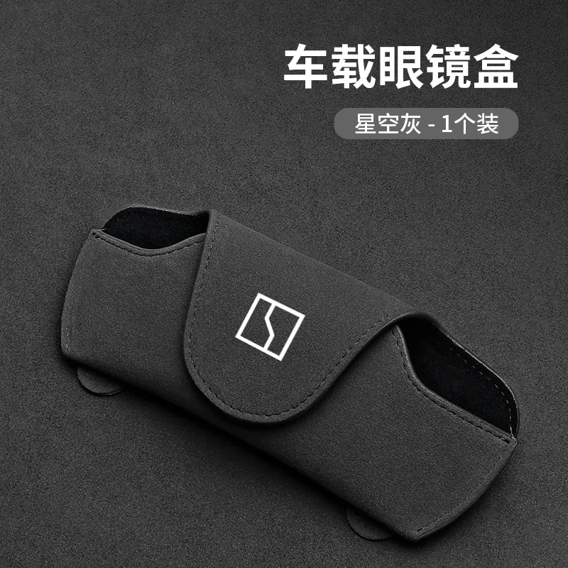 Car storage glasses case For Zeekr series 001 007/009 X 7X Suede sun visor sunglasses clip car interior supplies
