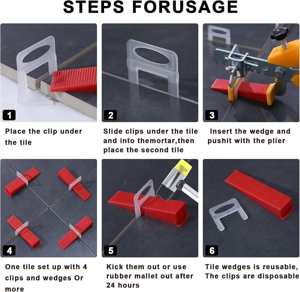 100PCS Red/ Black Plastic Wedges Ceramic Tile Leveling System Tiling Floor Wall  Carrelage Construction Tools Building